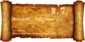 Metykó Tímea névjegykártya